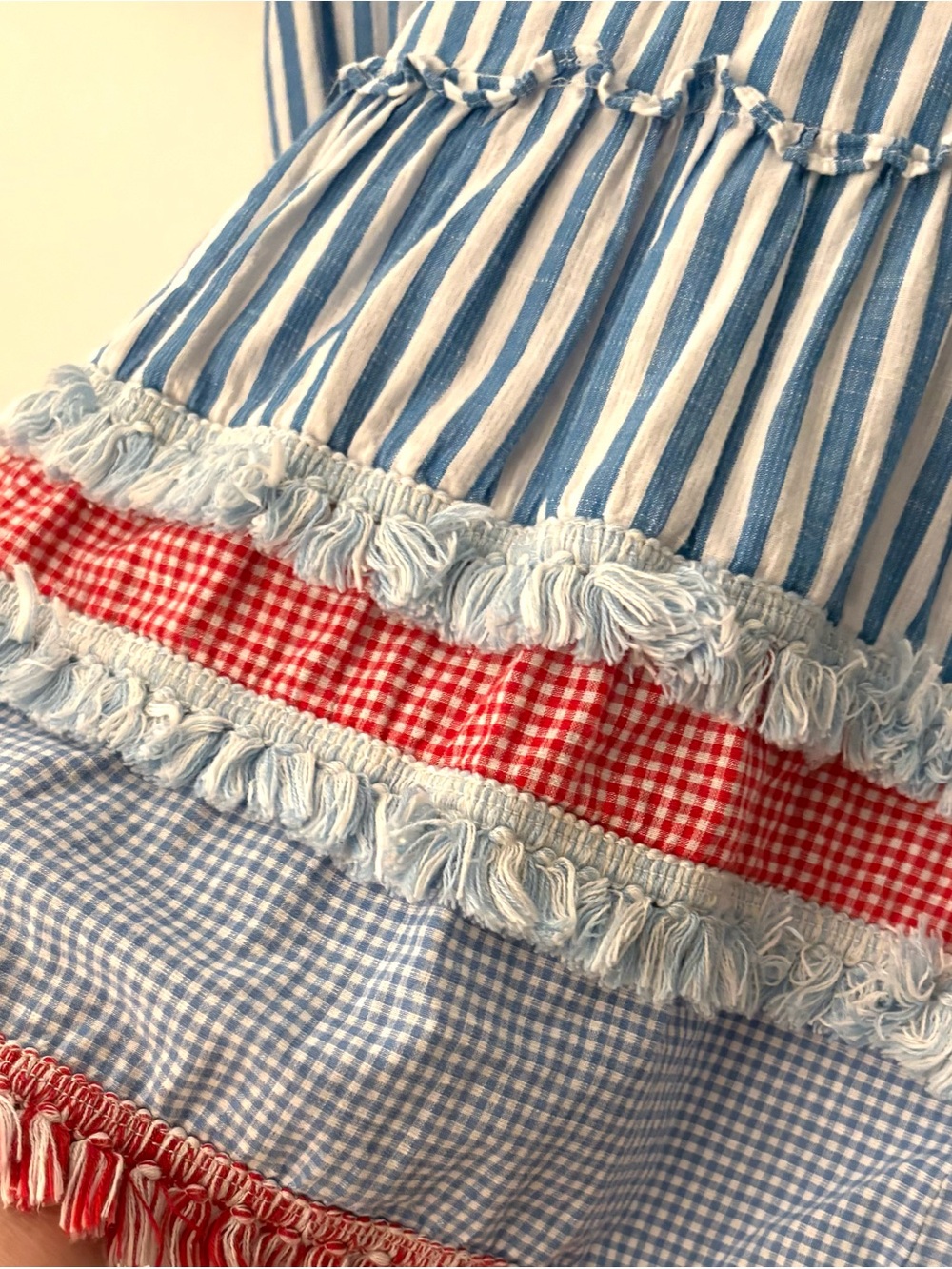 Tuckernuck Blue and Red Striped Tiered Mini Dress - Picture 7 of 7